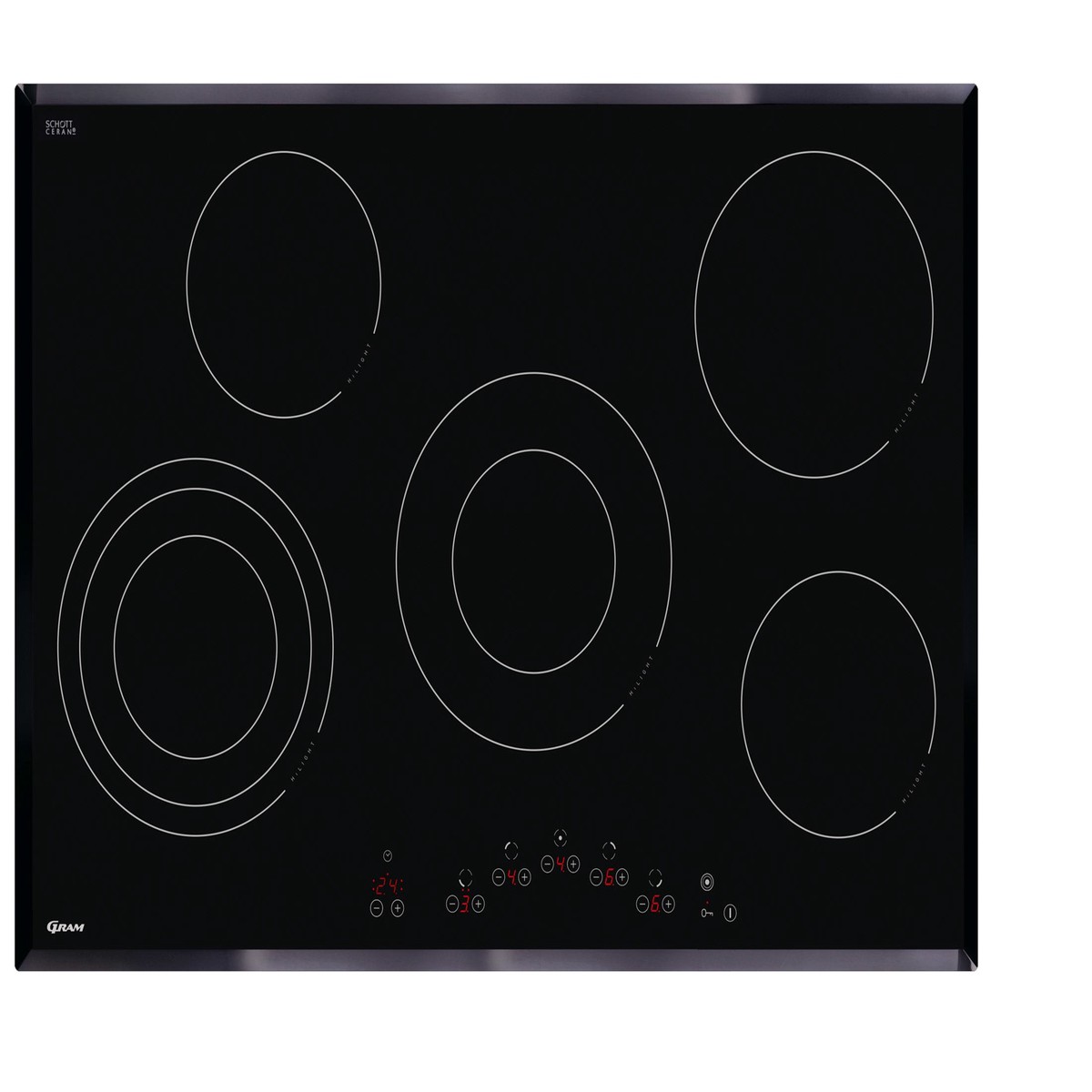 Gram KK 7520-90 T kogeplade Sort Indbygget Keramisk 5 zone(s)