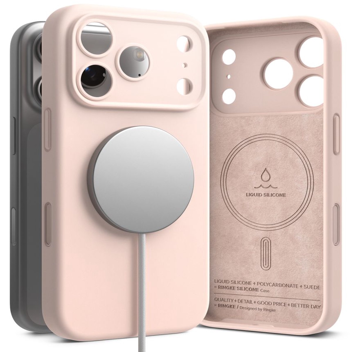 Ringke Silikone Magnetisk Magsafe Iphone 18 Pro Pink Sand