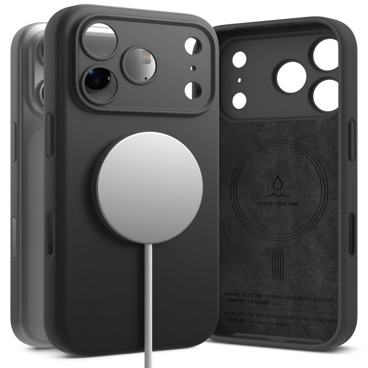 Ringke Silikone Magnetisk Magsafe Iphone 18 Pro Sort