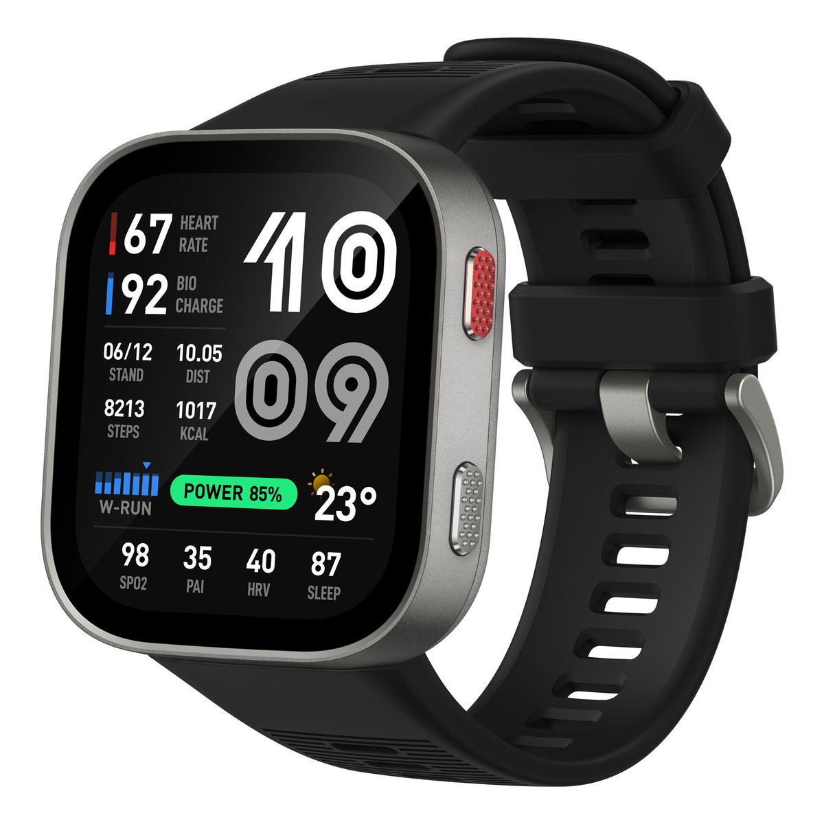 Amazfit Bip Max 5.26 cm (2.07") AMOLED Digital 432 x 514 pixels Touchscreen Silver Wi-Fi GPS (satellite)