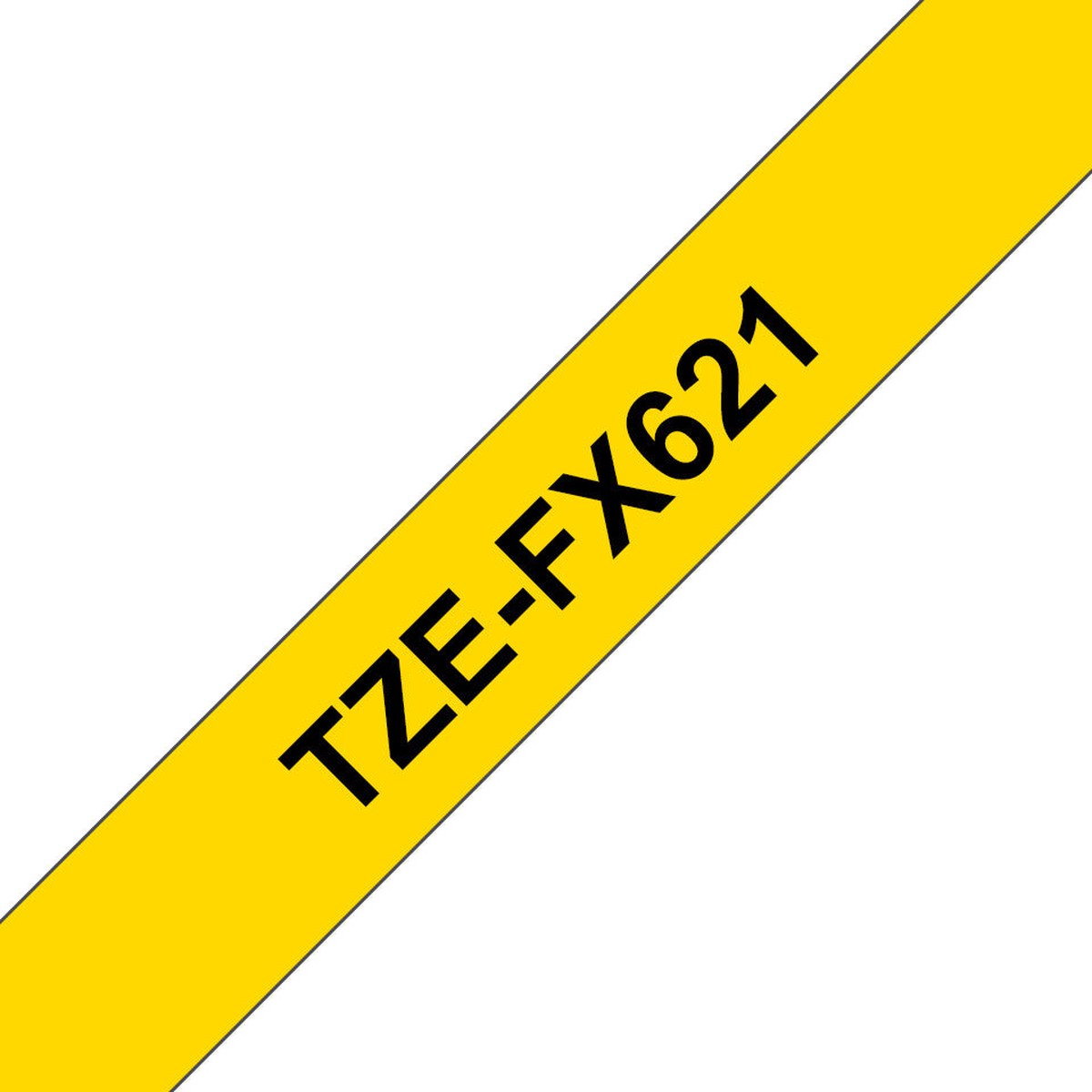 Brother TZE-FX621 etiketbnd Sort p gul