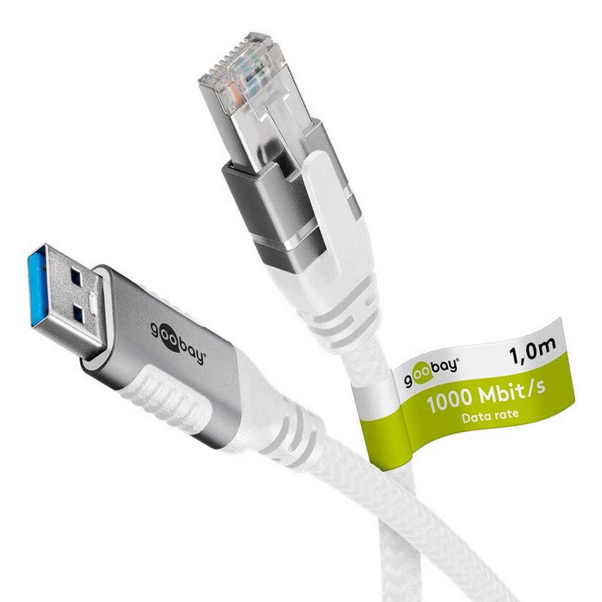 Goobay USB 3.0 til RJ45 netvrksadapter 1 m CAT6 1 Gbit/s Hvid