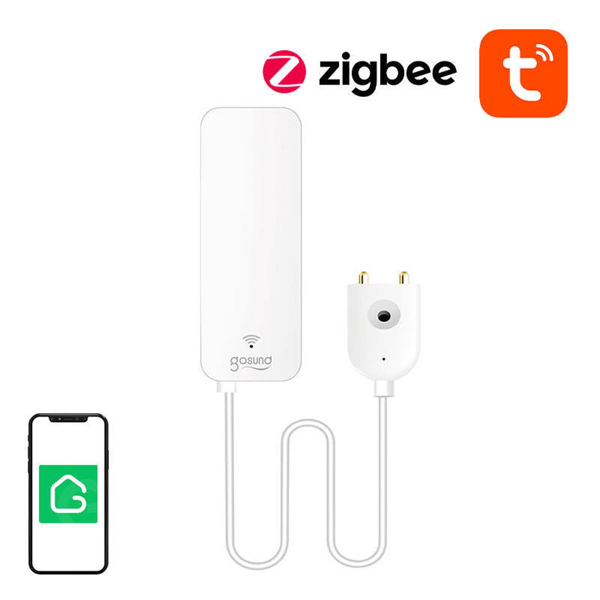 ZigBee Gosund ST19 Tuya smart oversvmmelses-/vandlkagesensor
