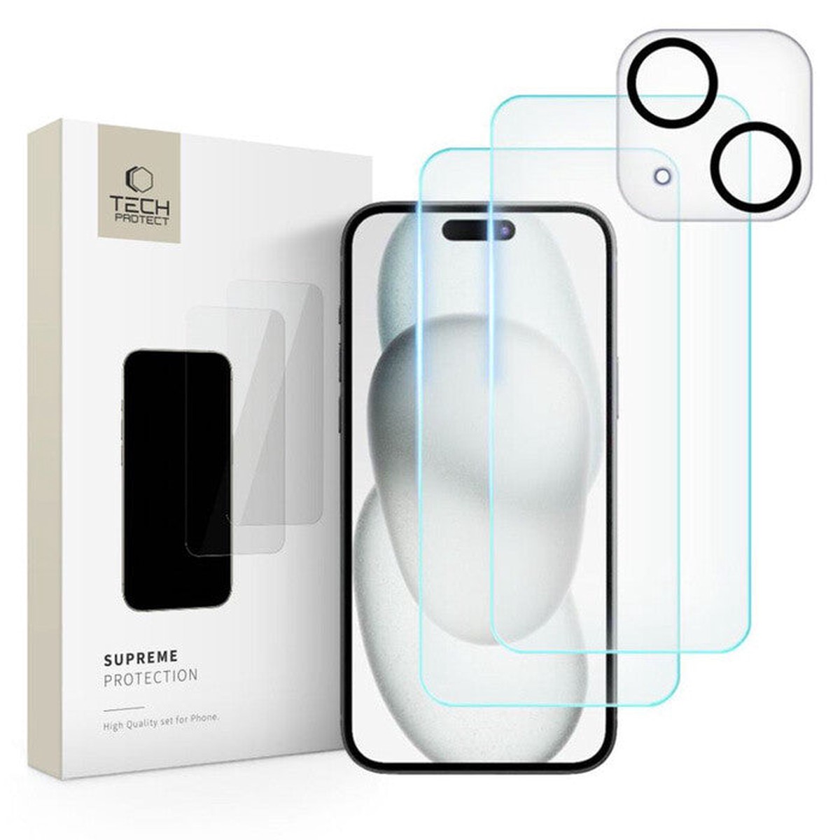 Tech-Protect 9319456604696 Skrm og -bagsidebeskytter til mobiltelefon Klar skrmbeskytter Apple 3 stk