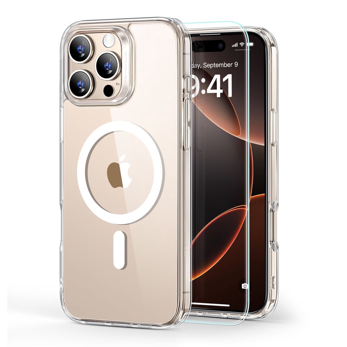 Esr Classic Hybrid Halolock Magsafe & Hrdet Glas Til Iphone 16 Pro Max Klar