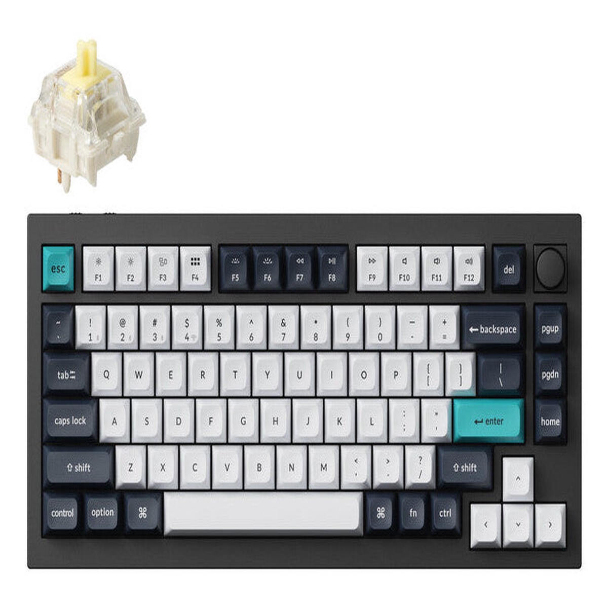 Keychron Q1 Max tastatur Spil USB + RF Wireless + Bluetooth QWERTY Sort, Bl, Mrkebl, Hvid