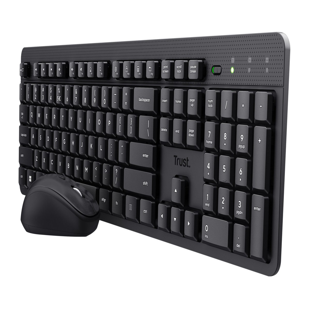 Trust Ody II tastatur Mus inkluderet Kontor RF trdlst QWERTY Nordisk Sort