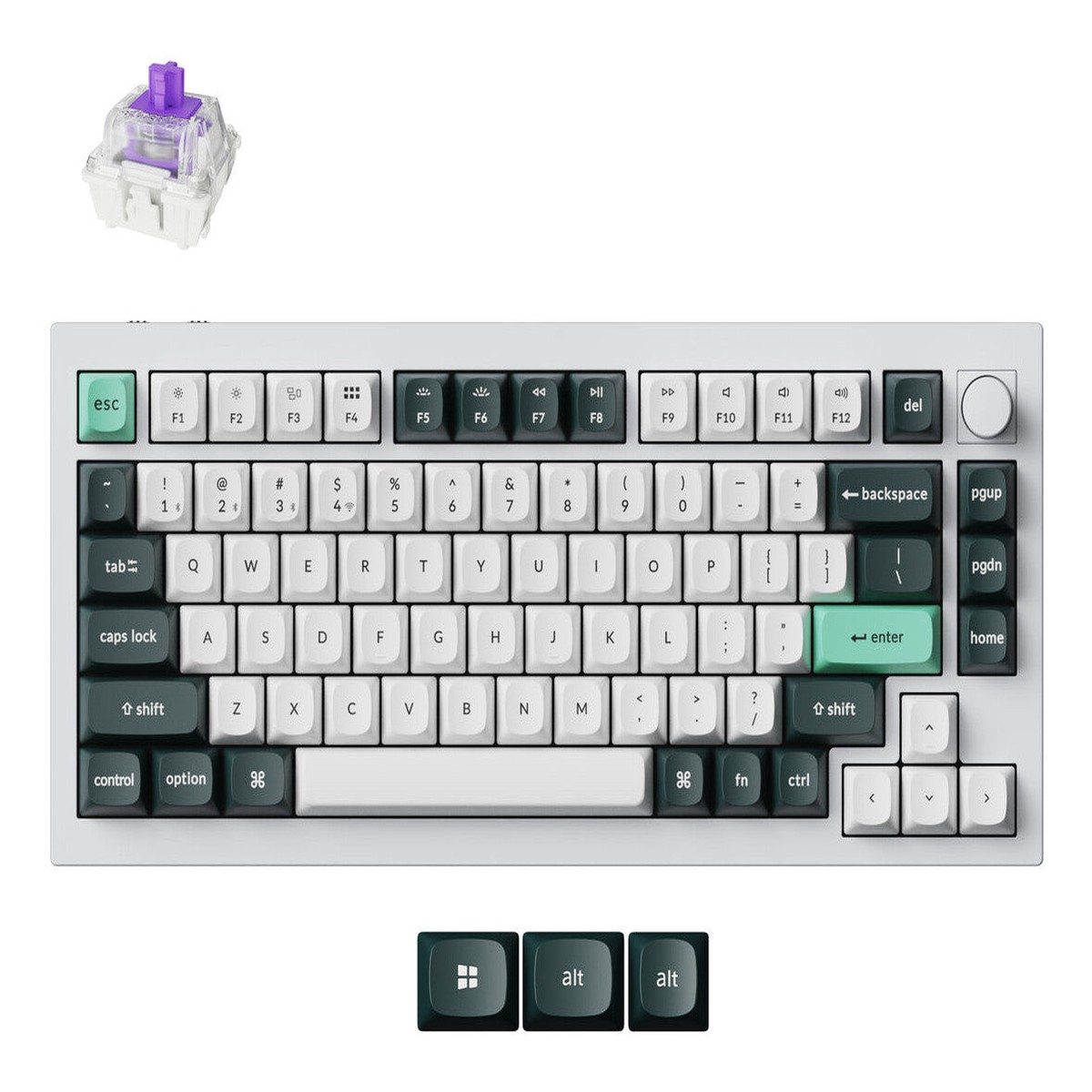 Keychron Q1 HE tastatur Universel USB + RF Wireless + Bluetooth Hvid