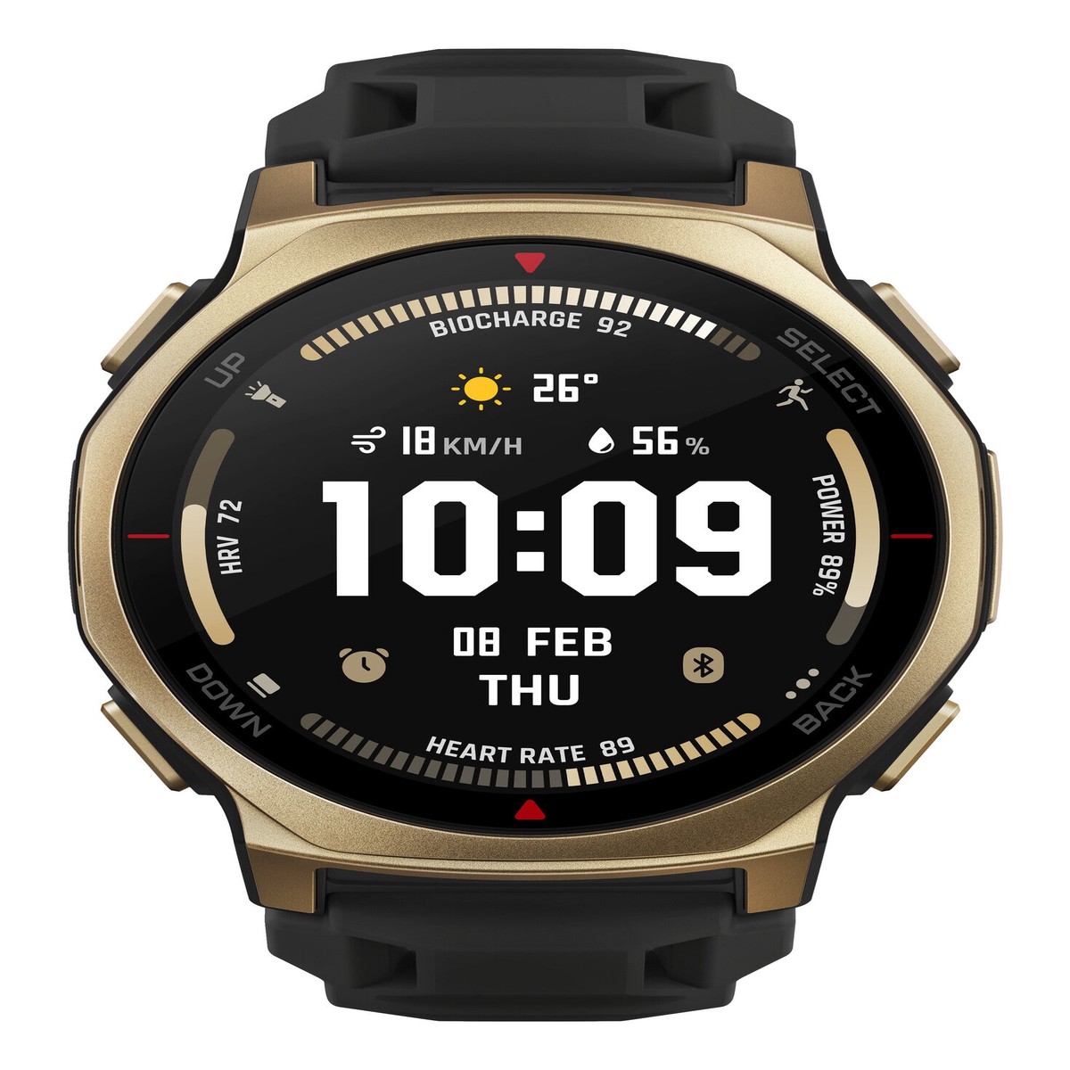 Amazfit T-rex 3 Pro 3,35 cm (1.32") AMOLED 44 mm Digital 466 x 466 pixel Berringsskrm Guld Wi-Fi GPS (satellit)