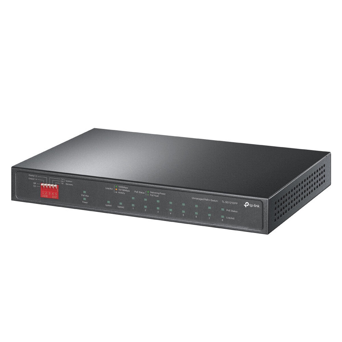 TP-Link TL-SG1210PP netvrksswitch Ikke administreret Gigabit Ethernet (10/100/1000) Strm over Ethernet (PoE) Sort