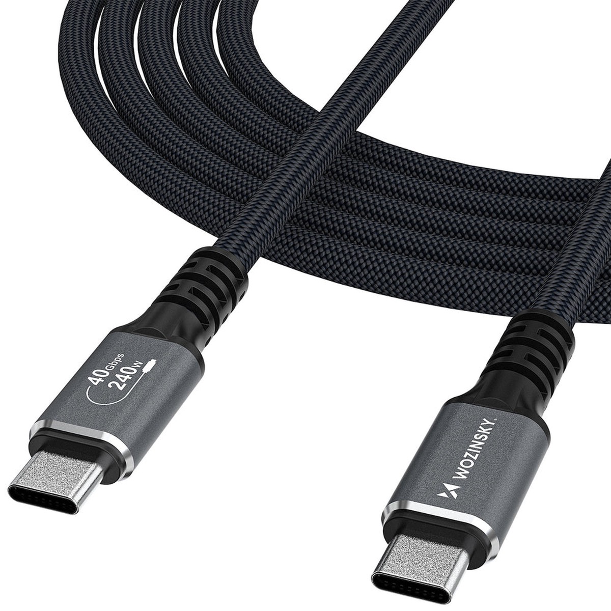 Wozinsky WPS-UY41S USB-C USB4 Kabel 40Gb/s 240W 1m 4K - Sort