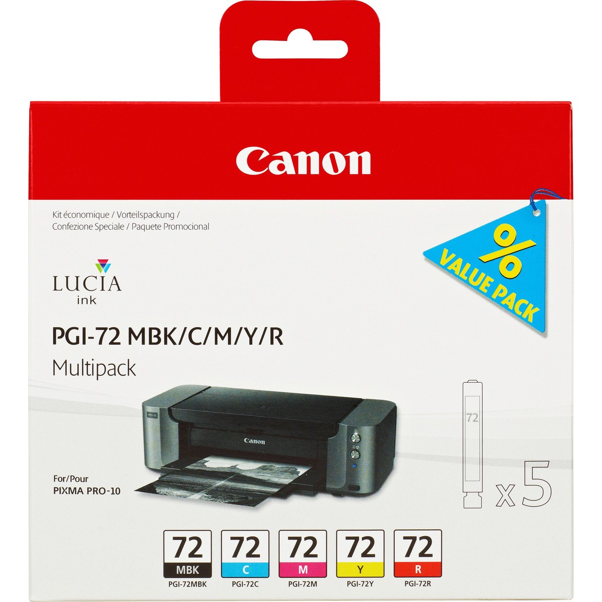 Canon 6402B009 blkpatron 5 stk Original Standard udbytte Bl, Magenta, Mat sort, Rd, Gul