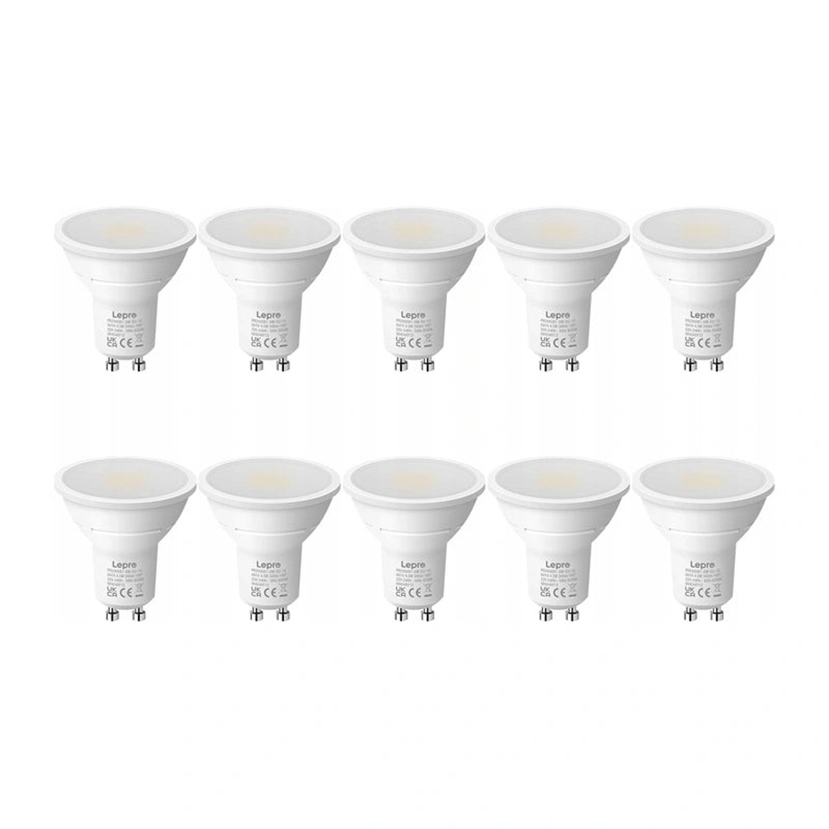LEPRO 200081-DW-EU-10 GU10 LED-pre, 4,5W, 345 lm, 6500K, 100, 10 stk.