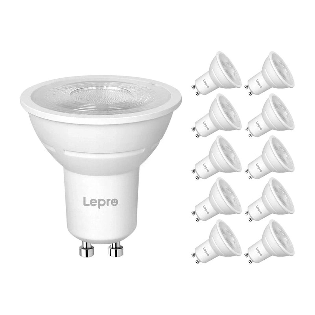 LEPRO 200084-WW-EU-10 GU10 Dmpbar LED-pre, 4,5W, 345 lm, 2700K, 38, 10-pak