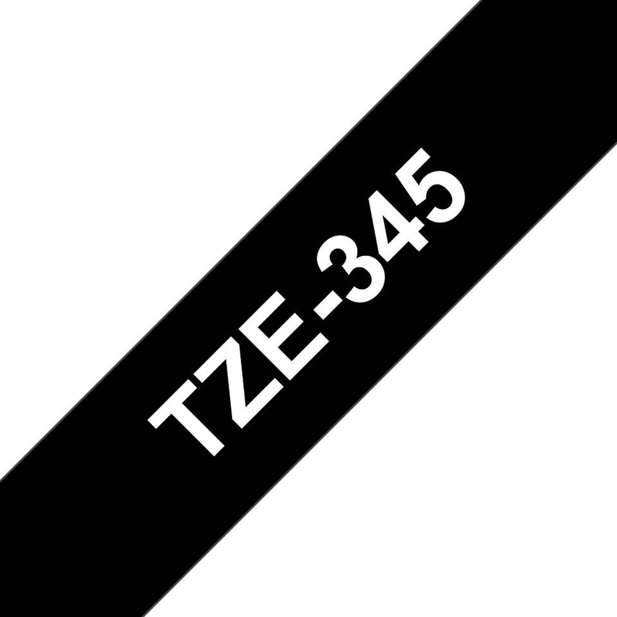 Brother TZE-345 etiketbnd Hvid p sort