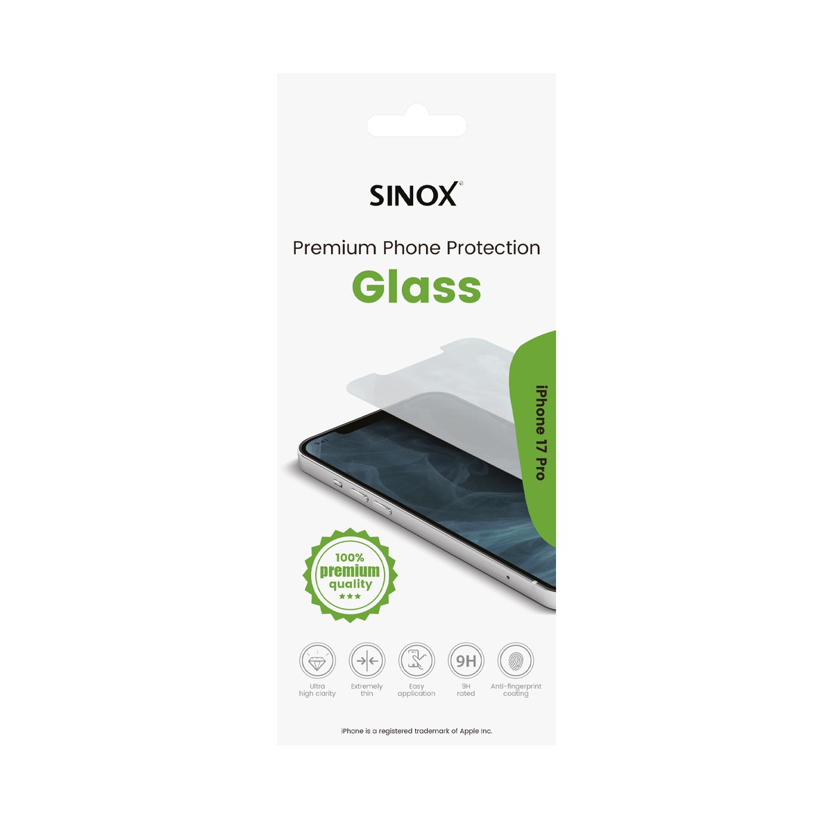 Sinox beskyttelsesglas iPhone 17 Pro