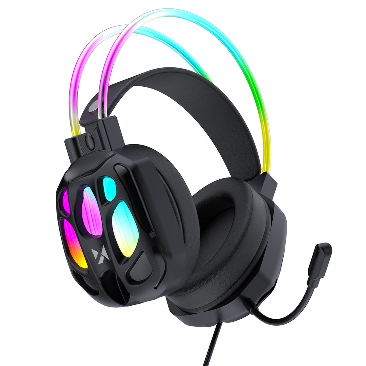 Wozinsky WSG-1118 Kablede Gaming Hovedtelefoner med Mikrofon og RGB Baggrundsbelysning - Sort