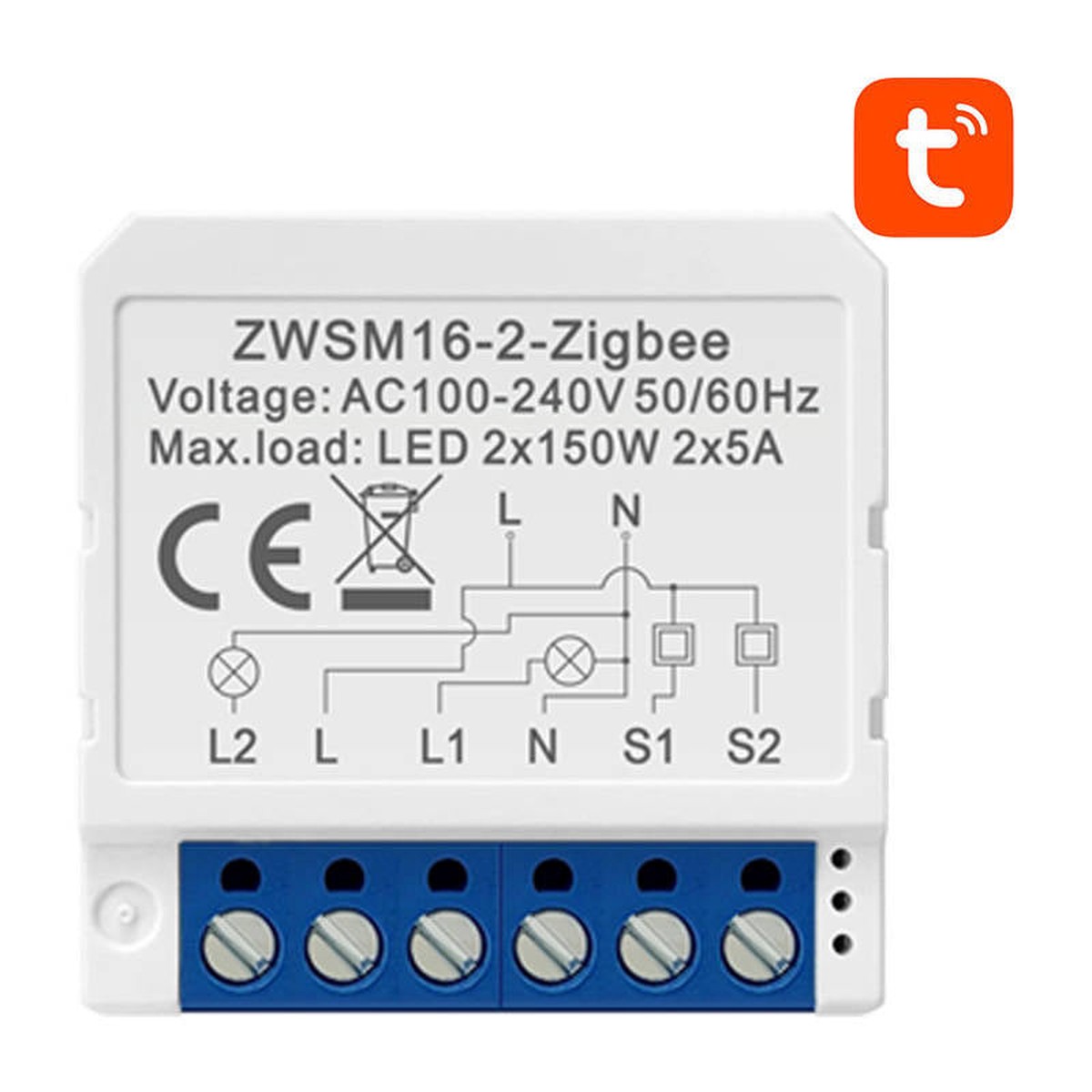 Smart Switch-modul ZigBee Avatto ZWSM16-W2 TUYA