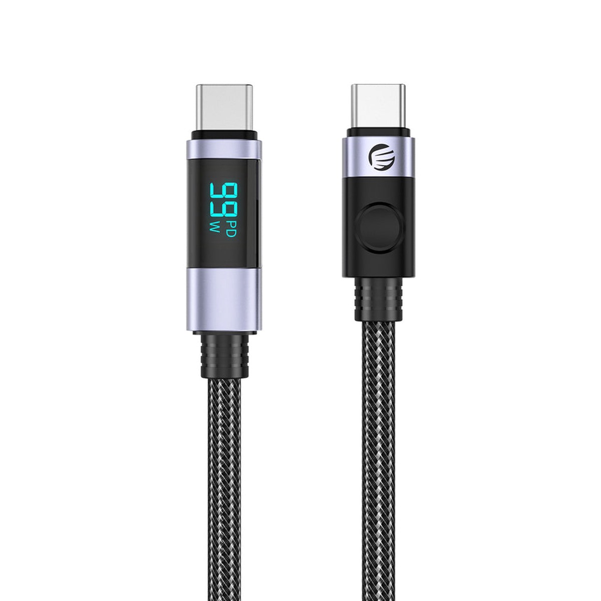 Orico LDC2C USB-C - USB-C PD 100 W Kabel med LED-skrm 480 Mb/s 2 m - 2 stk. - Sort