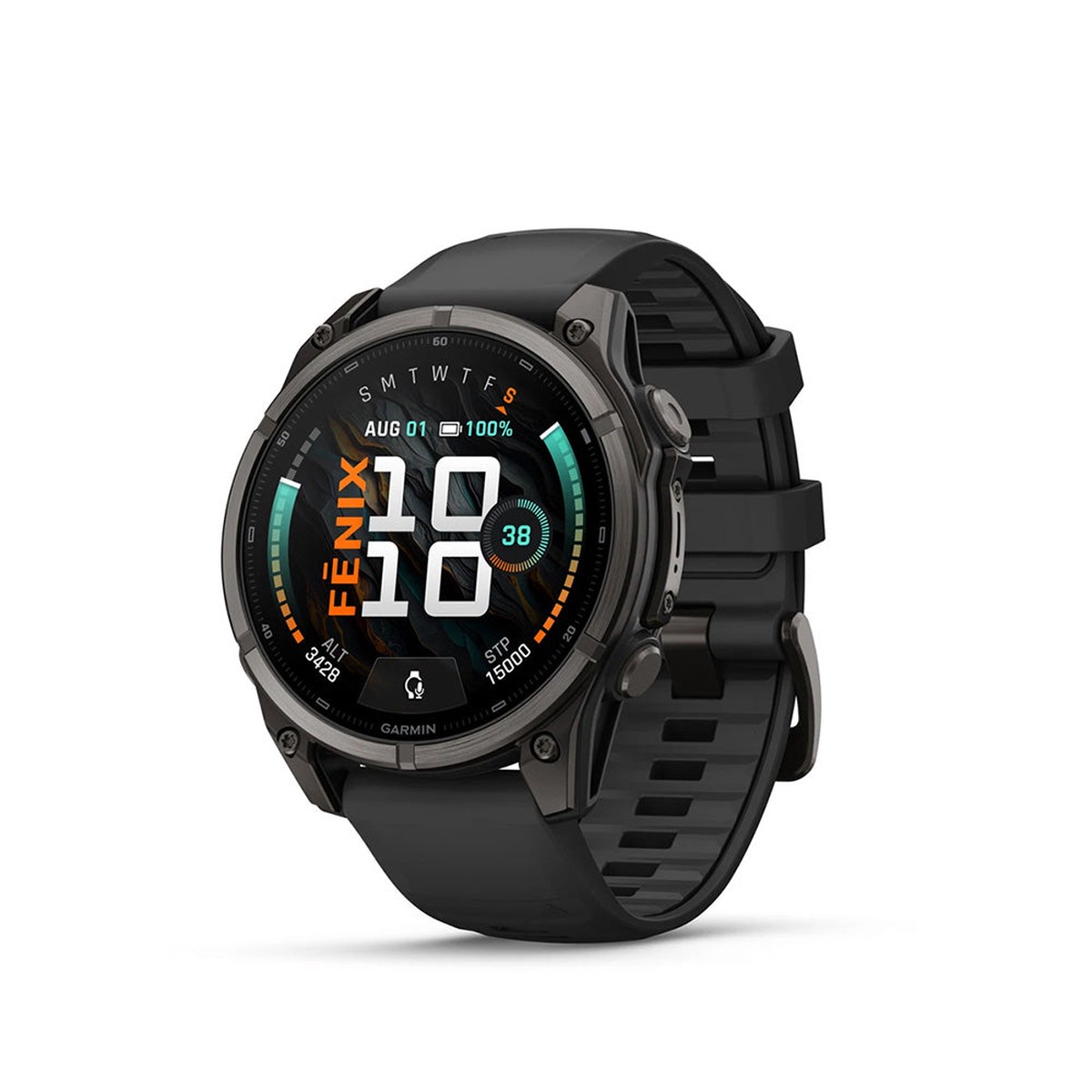 Garmin fenix 9 47mm Carbon DLC Titanium with Black Silicone Band