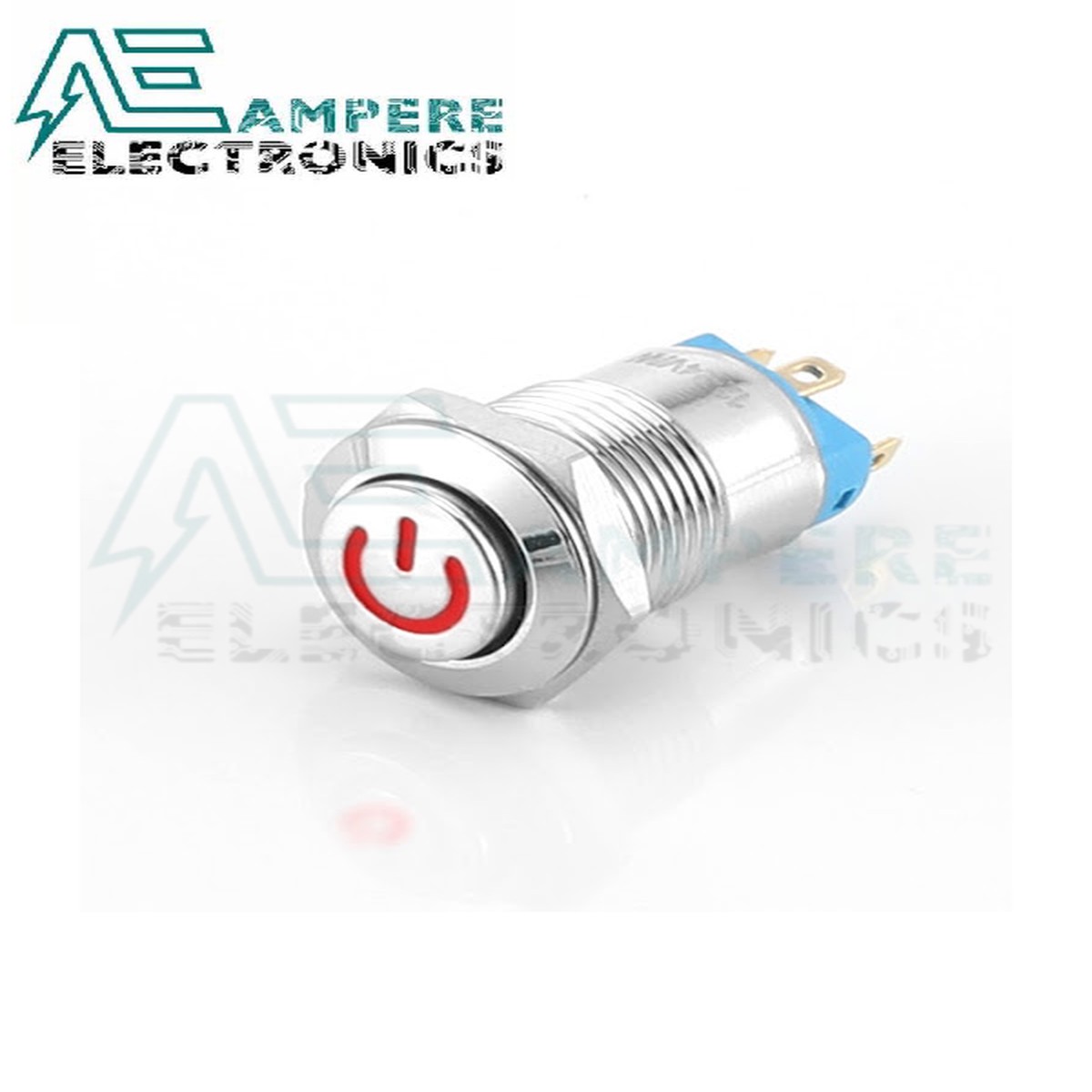 Metal Push Button 12mm 12:24v Self Locking POWER RED light